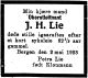 Dødsannonse John Herman Lie Dødsannonse John Herman Lie