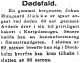 Dødsfald Johan Mungaard Dekke Dødsfald Johan Mungaard Dekke